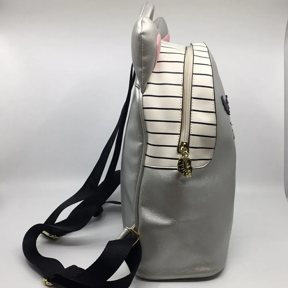 Luv Betsey By Betsey Johnson Silver and Pink Kitty Cat Face Backpack